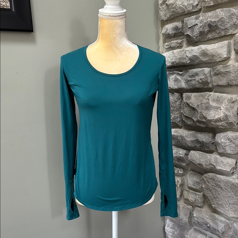 Teal Long Sleeve Women’s Champion Shirt, XS